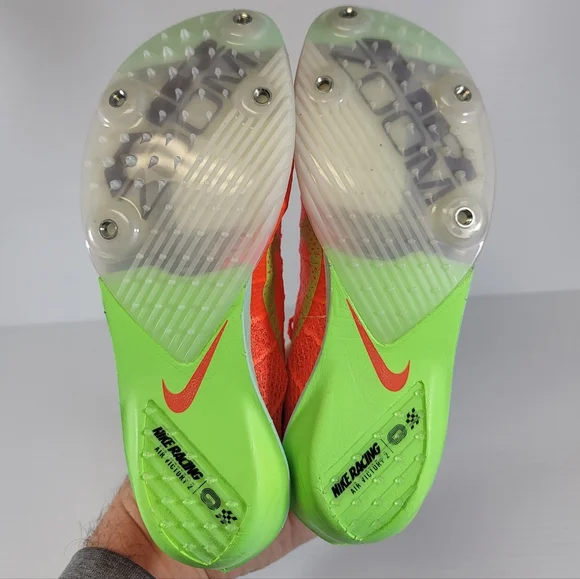 Nike Air Zoom Victory 2 Bright Crimson Lime FD8411 600 Track Spikes Shoes